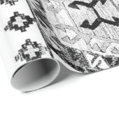 Schwarz-Weiß-Dreieck-Bauernhof Geschenkpapier (Rolleneckpunkt)