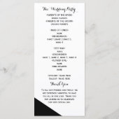 Schwarz-Weiß-Dreieck-Hochzeitsprogramm Programm (Rückseite)