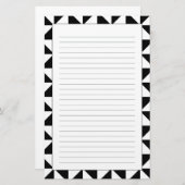 Schwarz-Weiß-Dreieck-Muster Briefpapier (Vorne/Hinten)