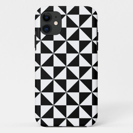 Schwarz-Weiß-Dreieck-Muster Case-Mate iPhone Hülle (Rückseite)