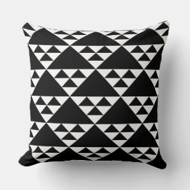 Schwarz-Weiß-Dreieck-Muster - Drehkissenmuster Kissen