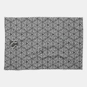 Schwarz-Weiß-Dreieck-Muster: Monogramm-Küche Handtuch (Horizontal)