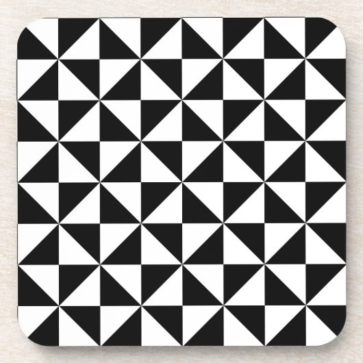 Schwarz-Weiß-Dreieck-Muster Untersetzer (Vorderseite)