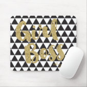 Schwarz-Weiß-Dreiecke-MÄDCHEN BOSS Imitats Gold Of Mousepad (Mit Mouse)