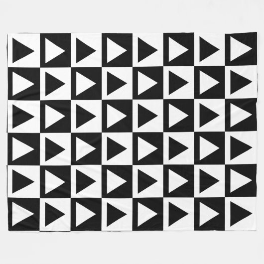 Schwarz-Weiß-Dreiecke-Muster Fleecedecke (Vorderseite (Horizontal))