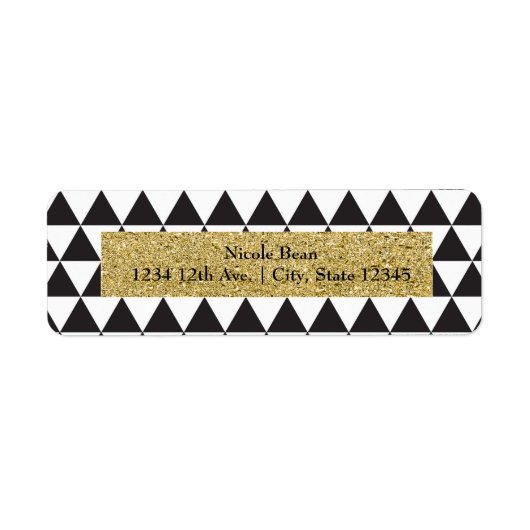 Schwarz-Weiß-Dreiecke und Gold-Glamour-Chic (Vorne)