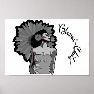 Schwarz/Weiß-Druck mit gesegnetem Kind Poster