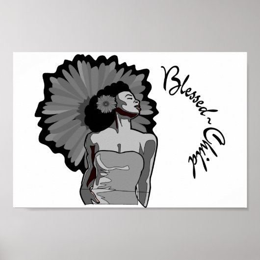 Schwarz/Weiß-Druck mit gesegnetem Kind Poster (Vorne)