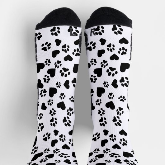 Schwarz-Weiß-Druck-Mustersocken Socken (Oben)