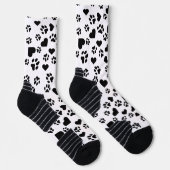 Schwarz-Weiß-Druck-Mustersocken Socken (Rechts)