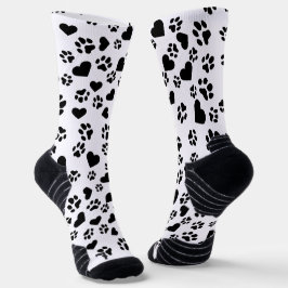 Schwarz-Weiß-Druck-Mustersocken Socken
