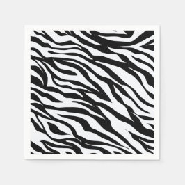 Schwarz-Weiß-Dschungel Zebra-Muster drucken Serviette
