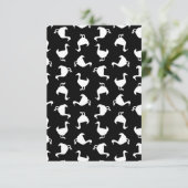 Schwarz-Weiß-Duck-Silhouetten Druckmuster Schwarz Dankeskarte (Stehend Vorderseite)
