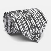 Schwarz-Weiß-Dunkelgrau-Muster Kunst Krawatte (Gerollt)