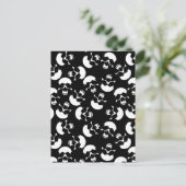 Schwarz-Weiß-Dunkles Ästhetisches Schädelmuster Postkarte (Stehend Vorderseite)