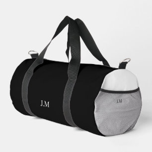 Schwarz-weiß Duo einfarbige Anfangsbuchstaben Name Duffle Bag