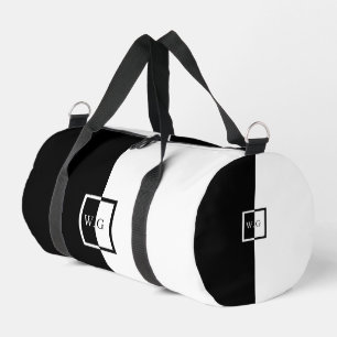 Schwarz-weiß Duo Schachbrett Anfangsbuchstaben Asy Duffle Bag