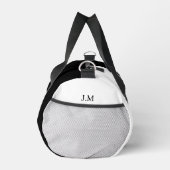 Schwarz-Weiß-Duo Vollfarbeninitialen Name Duffle Bag (Rechts)