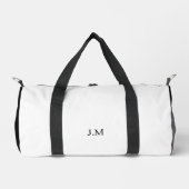 Schwarz-Weiß-Duo Vollfarbeninitialen Name Duffle Bag (Vorderseite)