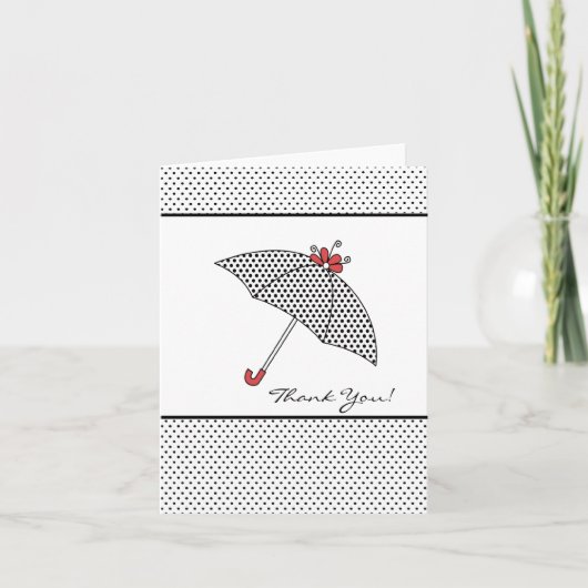 Schwarz-Weiß-Dusche Regenschirm Danke für Ihre Anm (Vorderseite)