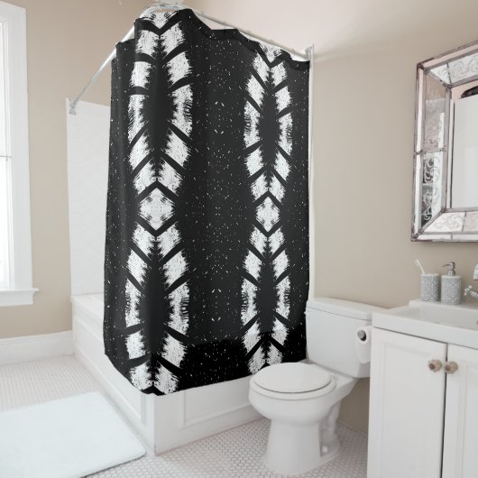Schwarz-Weiß-Duschvorhang Duschvorhang (Beispiel)