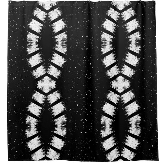 Schwarz-Weiß-Duschvorhang Duschvorhang (Vorderseite)