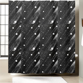 Schwarz-Weiß-Duschvorhang im modernen Stil Duschvorhang