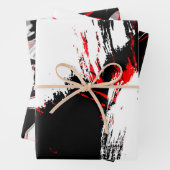 Schwarz-weiß Dusty Reds Geschenkpapier Set (Beispiel)