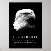 Schwarz-weiß Eagle Motivierend Leadership Poster (Vorne)