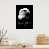 Schwarz-weiß Eagle Motivierend Leadership Poster (Küche)