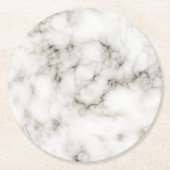 Schwarz-Weiß Ebony Ivory Marmorgestein fertig Runder Pappuntersetzer (Vorderseite)