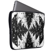 Schwarz-Weiß-Echo-Musiknoten Laptop-Sieb Laptopschutzhülle (Vorne Rechts)