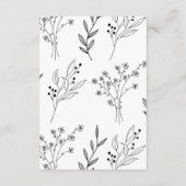 Schwarz-Weiß-Ecke Floral Boho Hochzeit Begleitkarte (Rückseite)