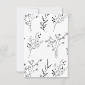 Schwarz-Weiß-Ecke Floral Boho Hochzeit Dankeskarte (Rückseite)