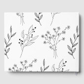 Schwarz-Weiß-Ecke Floral Boho Hochzeit Gästebuch (Rückseite)