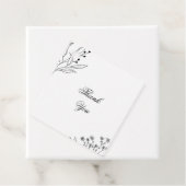 Schwarz-Weiß-Ecke Floral Boho Hochzeit Geschenkanhänger (Beispiel)