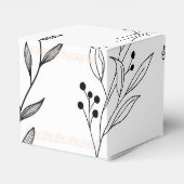 Schwarz-Weiß-Ecke Floral Boho Hochzeit Geschenkschachtel (Rückseite)