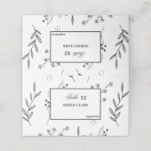Schwarz-Weiß-Ecke Floral Boho Hochzeit Platzkarte (Außenseite Aufgefaltet)