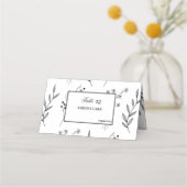 Schwarz-Weiß-Ecke Floral Boho Hochzeit Platzkarte (Rückseite)