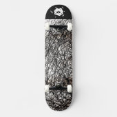 Schwarz-weiß Edgy Lines Skateboard (Vorderseite)