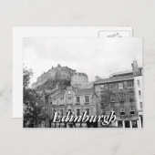 Schwarz-Weiß Edinburgh Castle Schottland Postkarte (Vorne/Hinten)