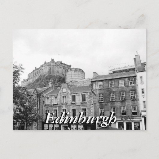Schwarz-Weiß Edinburgh Castle Schottland Postkarte (Vorderseite)