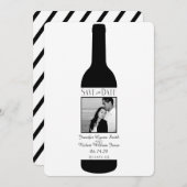 Schwarz-Weiß-edle Weinhochzeit Das Datum speichern Save The Date (Vorne/Hinten)