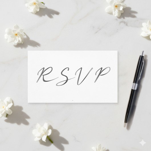 Schwarz-Weiß-Effekt Schrift, RSVP Begleitkarte