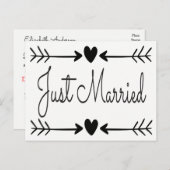 Schwarz-Weiß-Eheleute Ankündigungspostkarte (Vorne/Hinten)