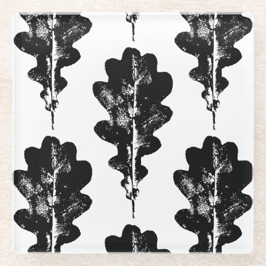 Schwarz-Weiß-Eichenholz Glasuntersetzer (Vorderseite)