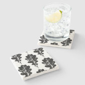 Schwarz-Weiß-Eichenholz Steinuntersetzer (Seitenansicht)