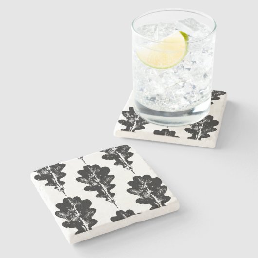 Schwarz-Weiß-Eichenholz Steinuntersetzer (Seitenansicht)