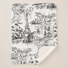 Schwarz-Weiß-Eiffel Paris Toile