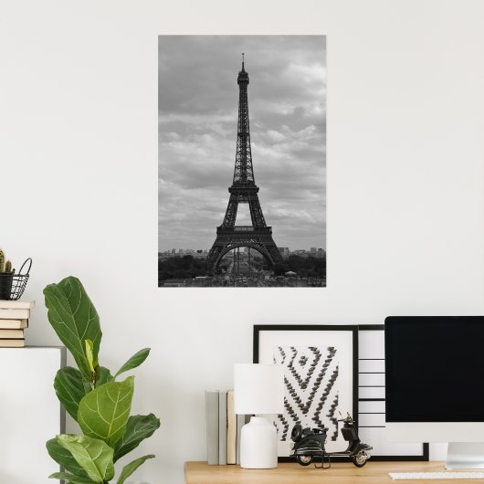 Schwarz-Weiß-Eiffel Poster (Heimbüro)